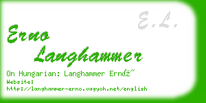 erno langhammer business card